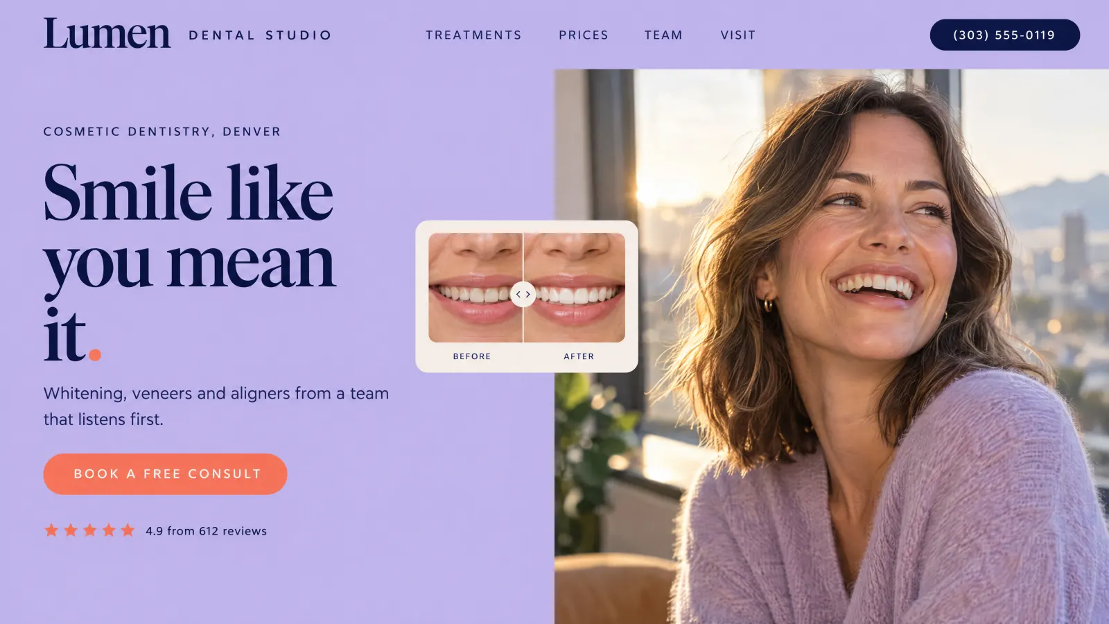 Lumen Dental Studio, cosmetic dentistry in Denver, CO: its showcase site.